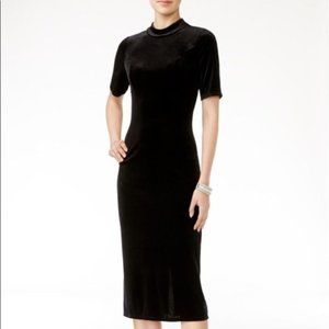 Zara Little Black Velvet Midi Dress